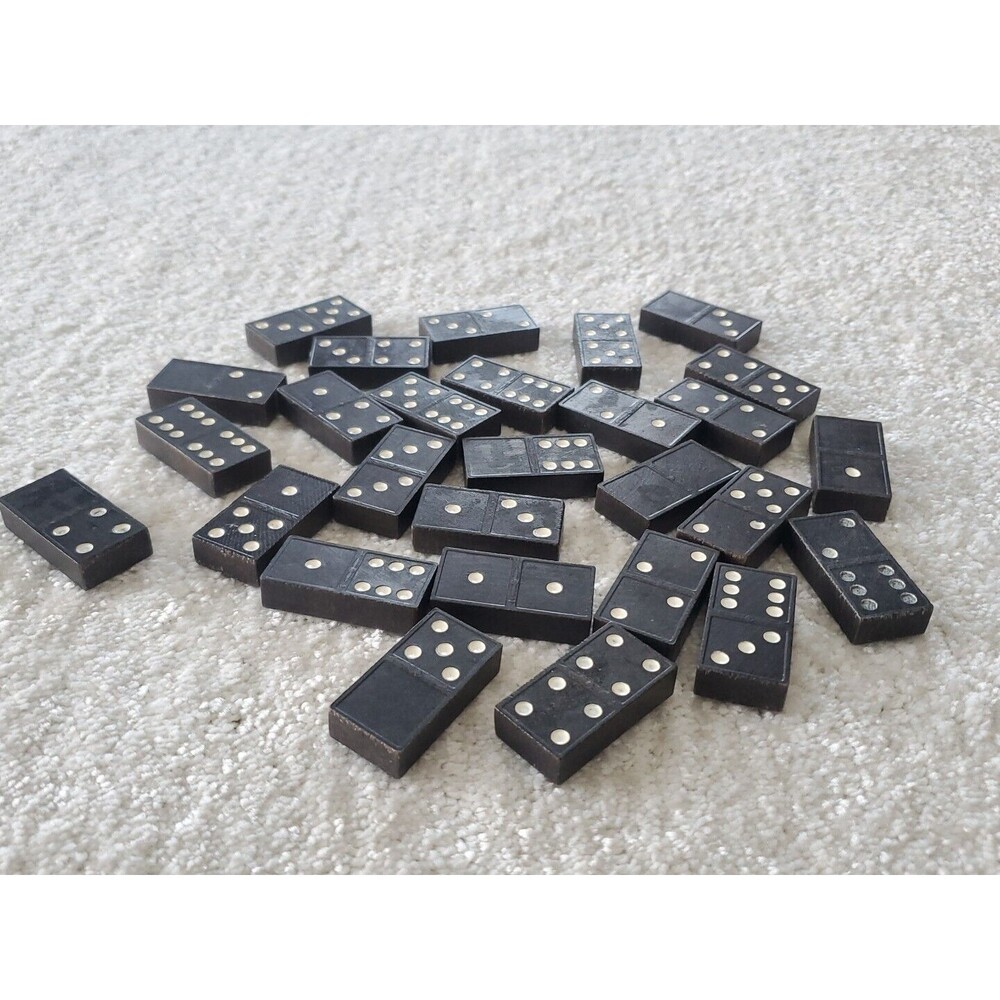 Vintage 28 Pc Wooden Dominoes